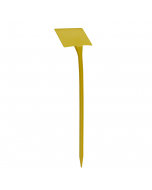 Plaatetiket schuin M-38 / 10 x 6 cm geel
