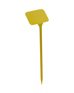 Plaatetiket schuin T-44 / 12 x 8 cm geel