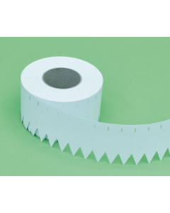 T.T. steeketiket PVC 350 µ / 10 x 2,5 cm wit